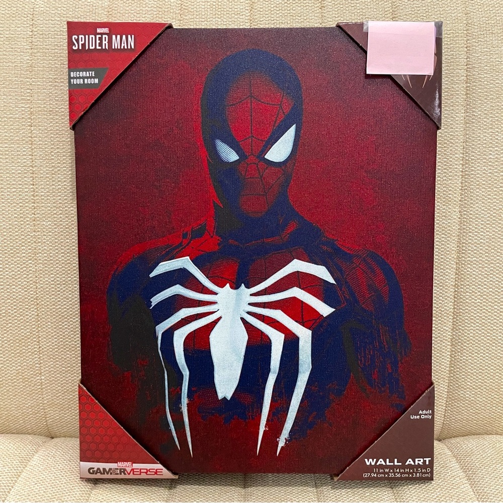 NEW Marvel Spider-Man‎ GamerVerse LED Light Up Canvas Wall Art Red Advanced Suit